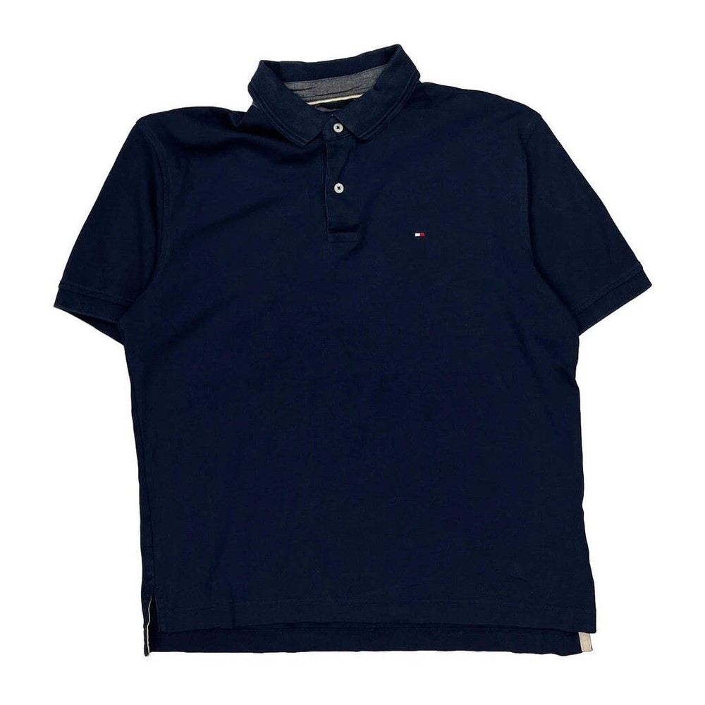Tommy Hilfiger Polo Shirt - Large Navy Cotton