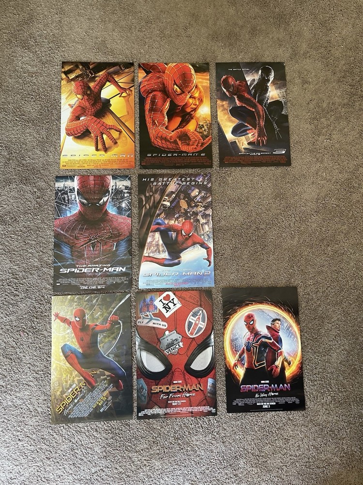 8 Spider-Man 11x17 Movie Poster Set AMC 2024 Re-Release Tobey Andrew Tom