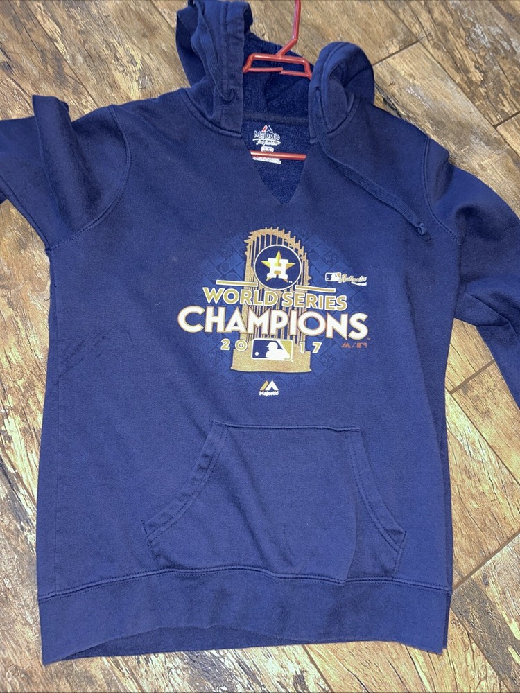 Houston Astros 2017 Womens Navy World Series Champions Locker Room Hoodie  M