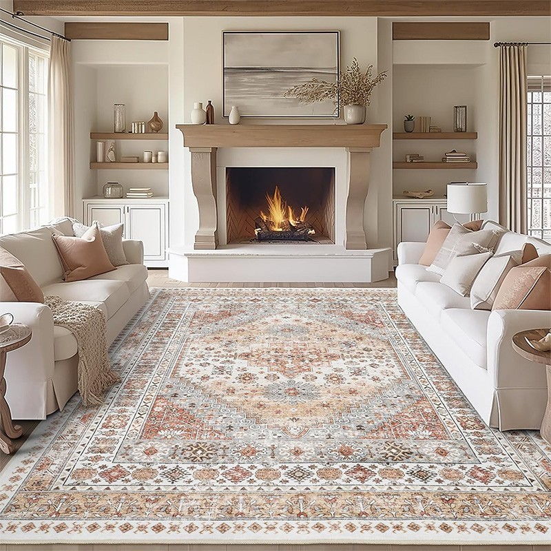 10ft x 14ft Large Area Rug Low Pile Soft Carpet for Living Room Bedroom Non-slip