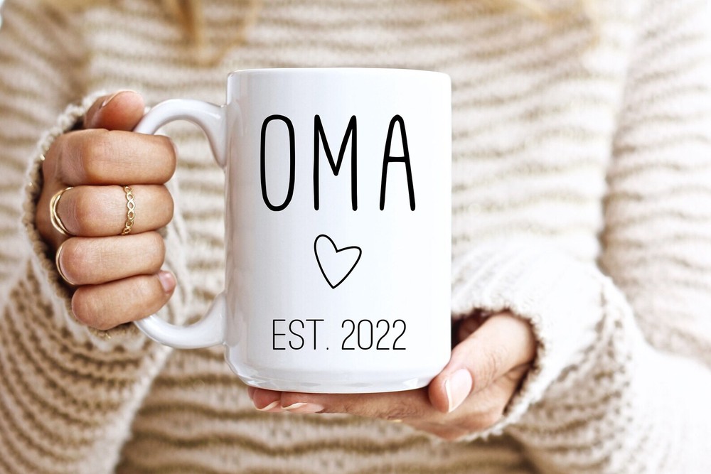 Personalized Oma Mug Pregnancy Announcement Gift Oma Coffee Cup Custom Text Baby