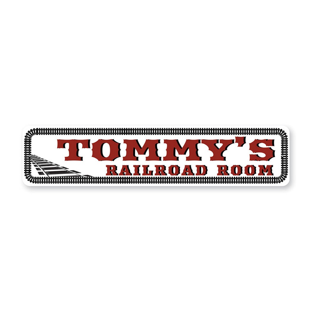 Personalized Railroad Room Metal Sign