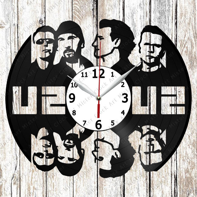 U2 Vinyl Record Clock Handmade Home Decor Original Gift 3234