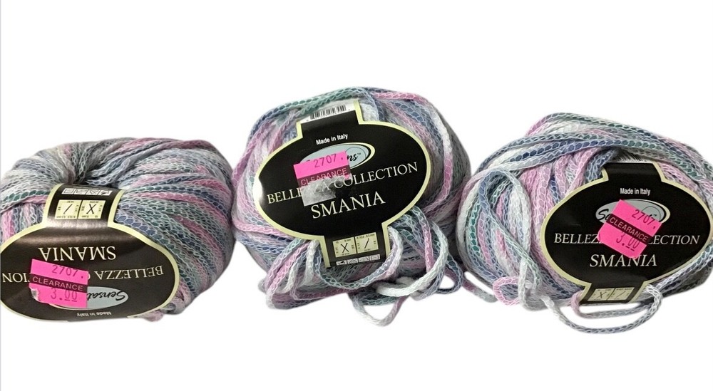 Bellezza Collection Smania Pastel Yarn Multi Italy Lot of 3 New