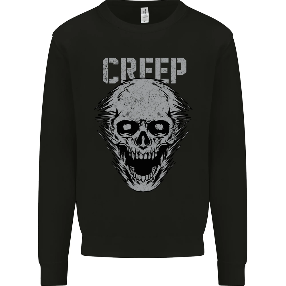Creep Human Skull Gothic Rock Music Metal Mens Sweatshirt Jumper