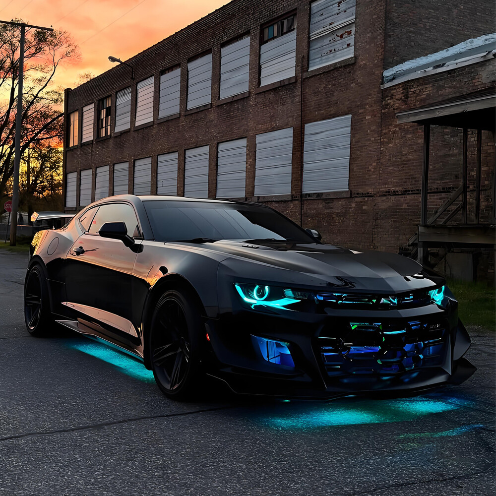 Upgrade LED Headlights For 14-15 Chevy Camaro 6th Gen Multicolor DRL Sequential