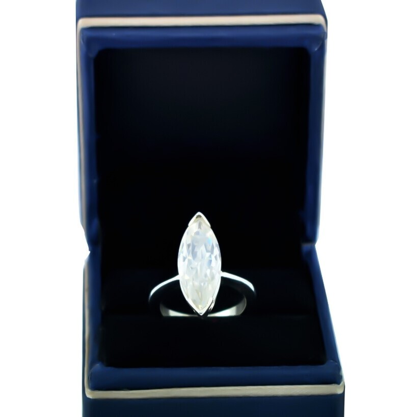 Certified Natural AAA 5.80ct VS1 White Diamond 925 Sterling Silver Handmade Ring