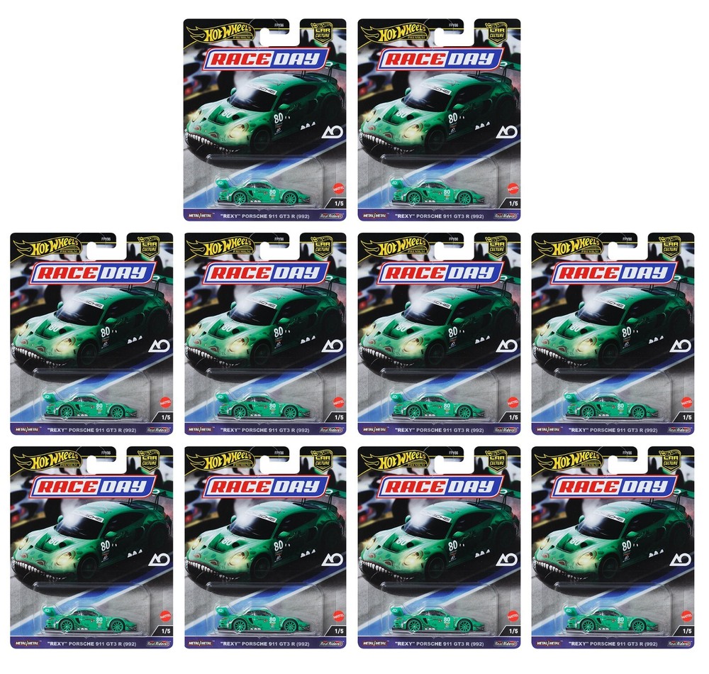 HOT WHEELS 1:64 CAR CULTURE 2024 RACE DAY REXY Porsche 911 GT3 R Case of 10