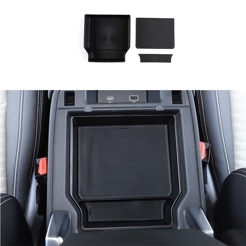 For Land Rover Discovery 2021-2024 Black Center Console Armrest Storage Box Tray
