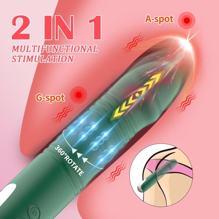 Rabbit Vibrator Thrusting Dildo Rotating G spot Massager Pearls Beads Vibrators