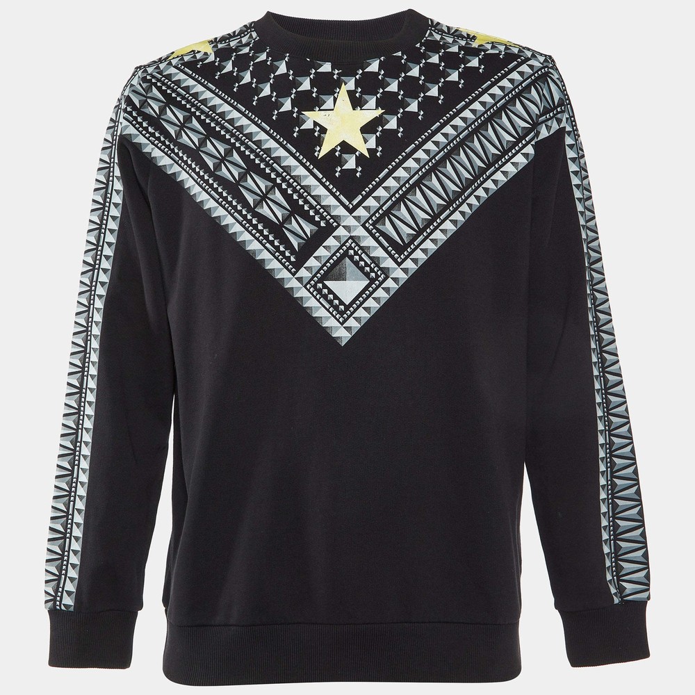 Givenchy Black Printed Cotton Crew Neck Sweatshirt M