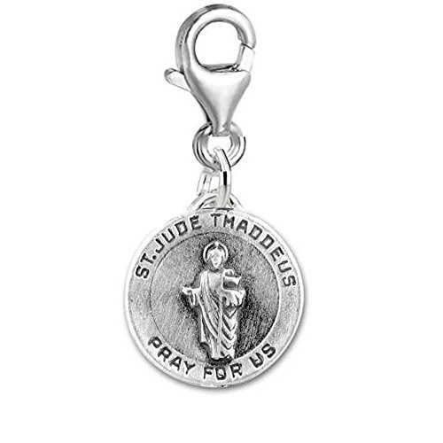 St. Jude Thaddeus Pray for Us Clip on Charm Pendant for European Charm Jewelry w