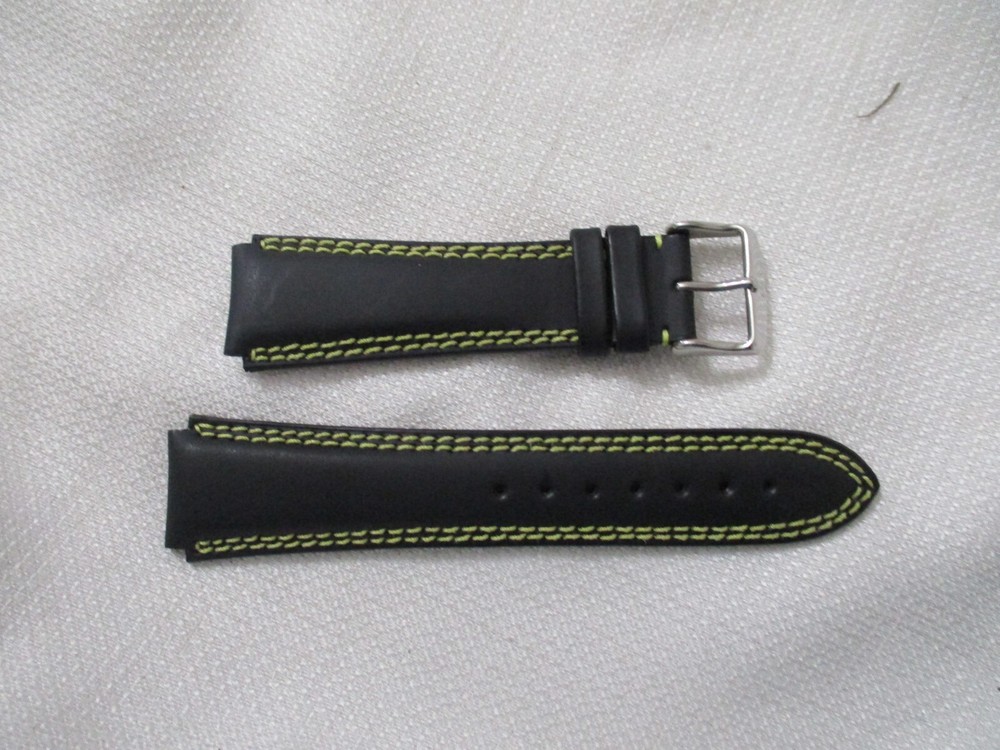 Technomarine 20mm Black & Yellow Genuine Leather Watch Strap USA Made