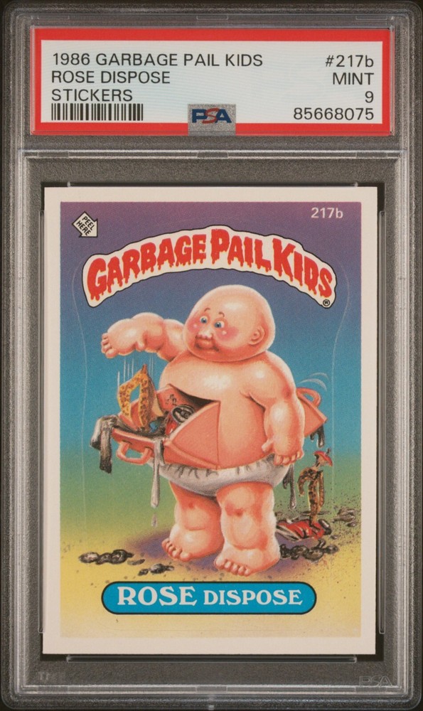 1986 Topps Garbage Pail Kids Series 6 OS6 ROSE DISPOSE 217b PSA 9 Mint Card gpk