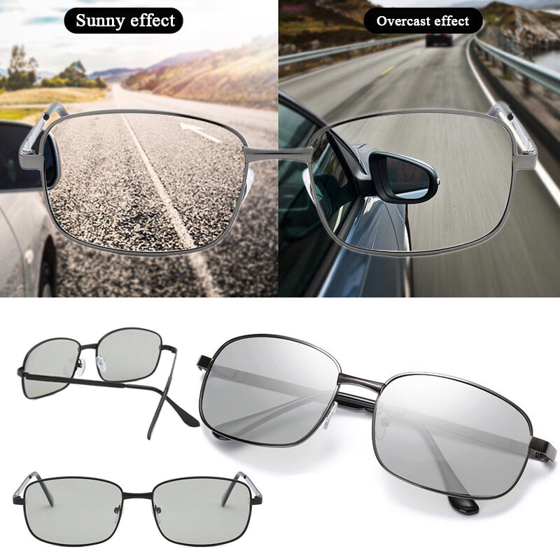 Mens Polarized Photochromic sunglasses UV400 Sport Pilot Glasses Driving Eyewear