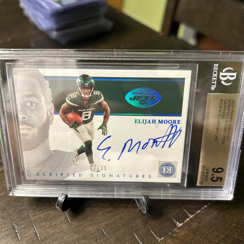 2021 Panini Encased Elijah Moore 32/35 Scripted Signatures Auto Gem Mint 9.5 10