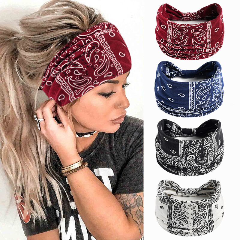 Wide Headwrap Headbands Boho Knoted Elastic Hair Band For Women Hair Accessory Ⓩ
