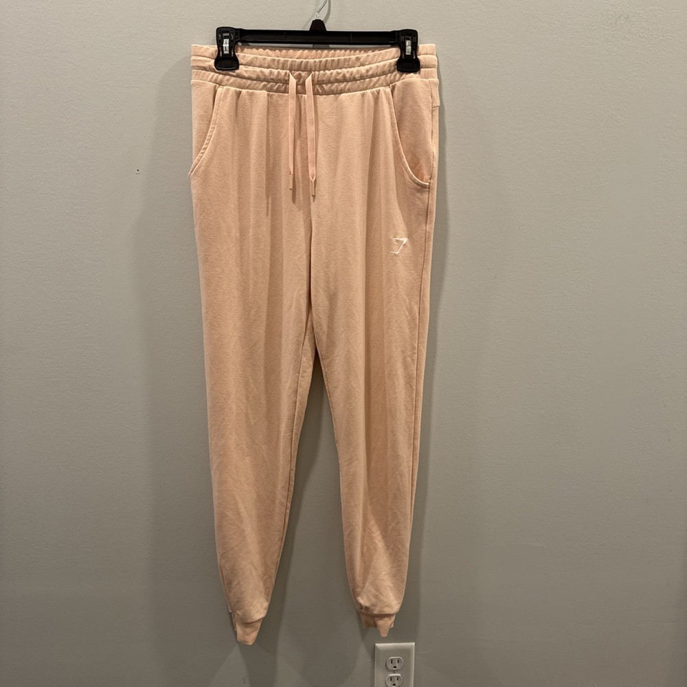 Gymshark Womens Peach Pink Lounge Pants Small Cozy Comfort Fit