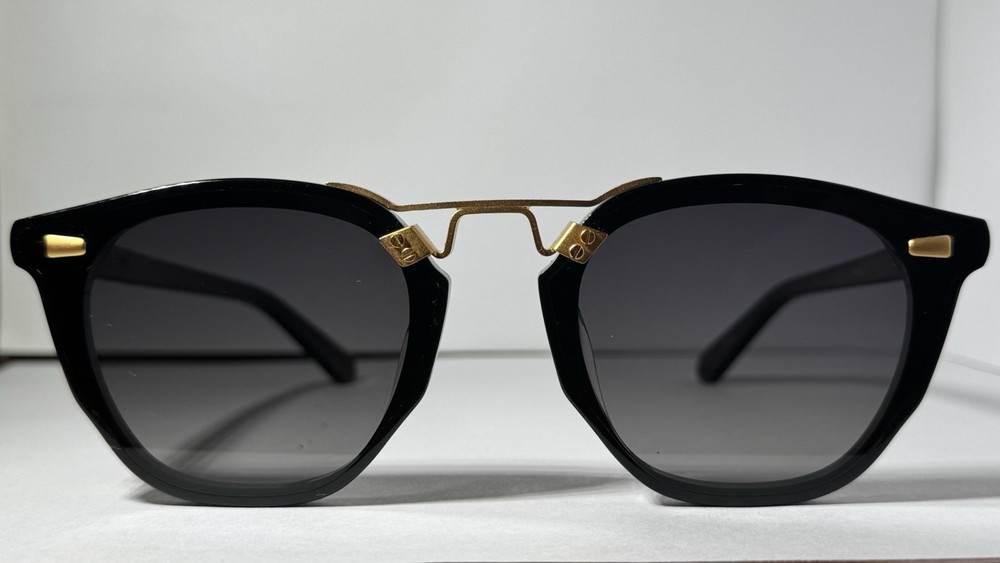 KREWE BEAU NYLON Black + Shadow 24K Polarized Sunglasses
