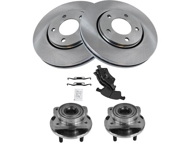 Front Brake Pad and Rotor and Wheel Hub Kit fits Grand Caravan 2001-2007 97PQWK