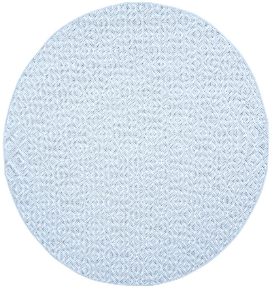 SAFAVIEH Bermuda Rio Geometric Indoor Outdoor Rug in Light Blue Cream 3x3