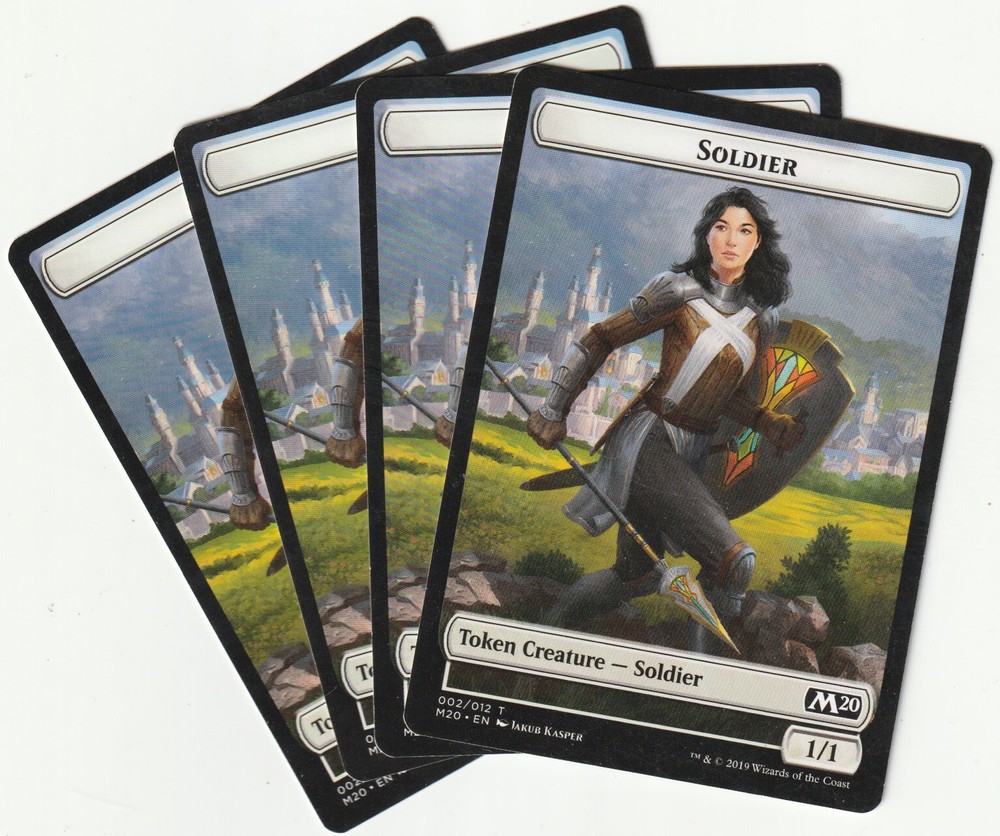 4 Magic The Gathering SOLDIER Tokens M20 Set NM/EX Condition 4-Pack  