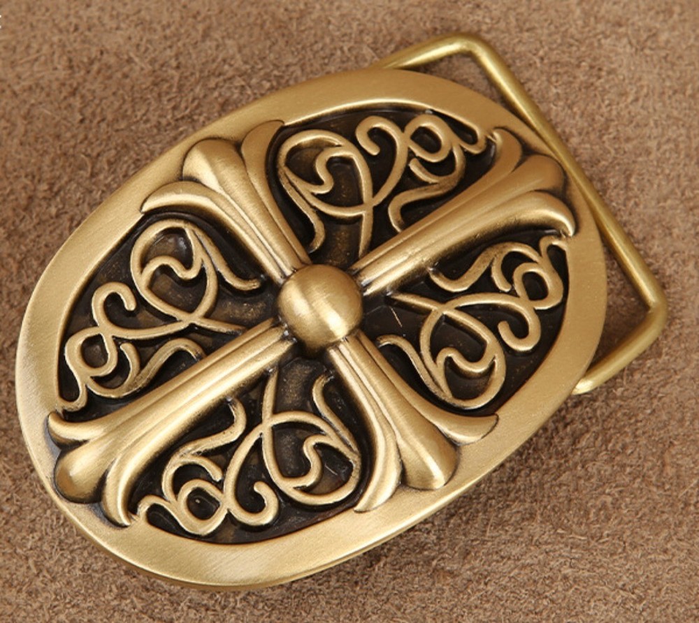 Solid Brass Western Belt Buckle for Men & Women Cowboy Rodeo Style Casual Wear