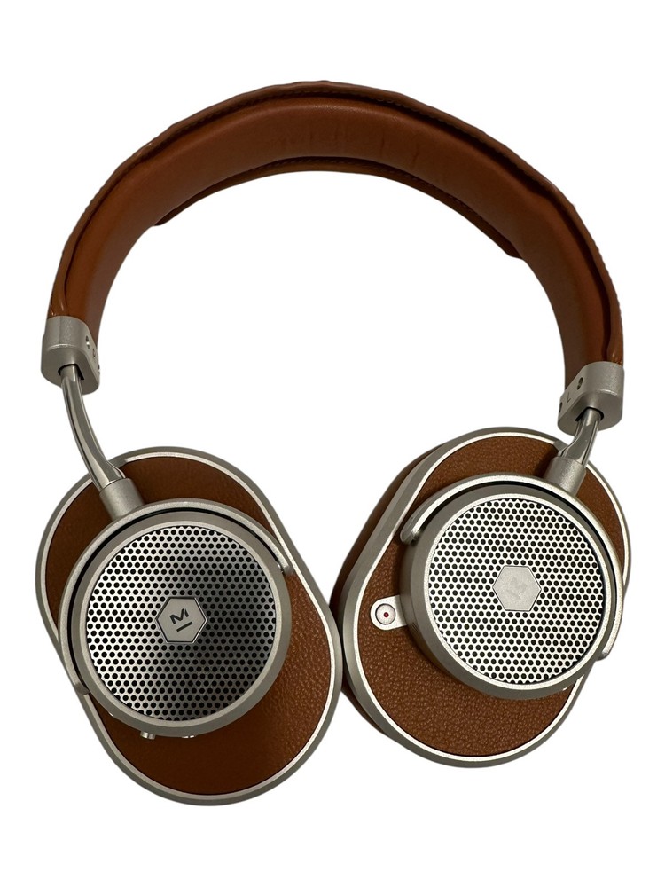 Master Dynamic MW65 Bluetooth Noise Cancelling Headphones in Brown Leather & Metal  