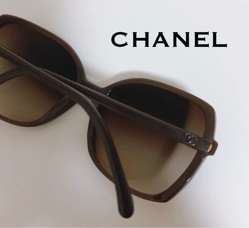 Vintage CHANEL Sunglasses Brown Frame Authentic Women's Eyewear Rare