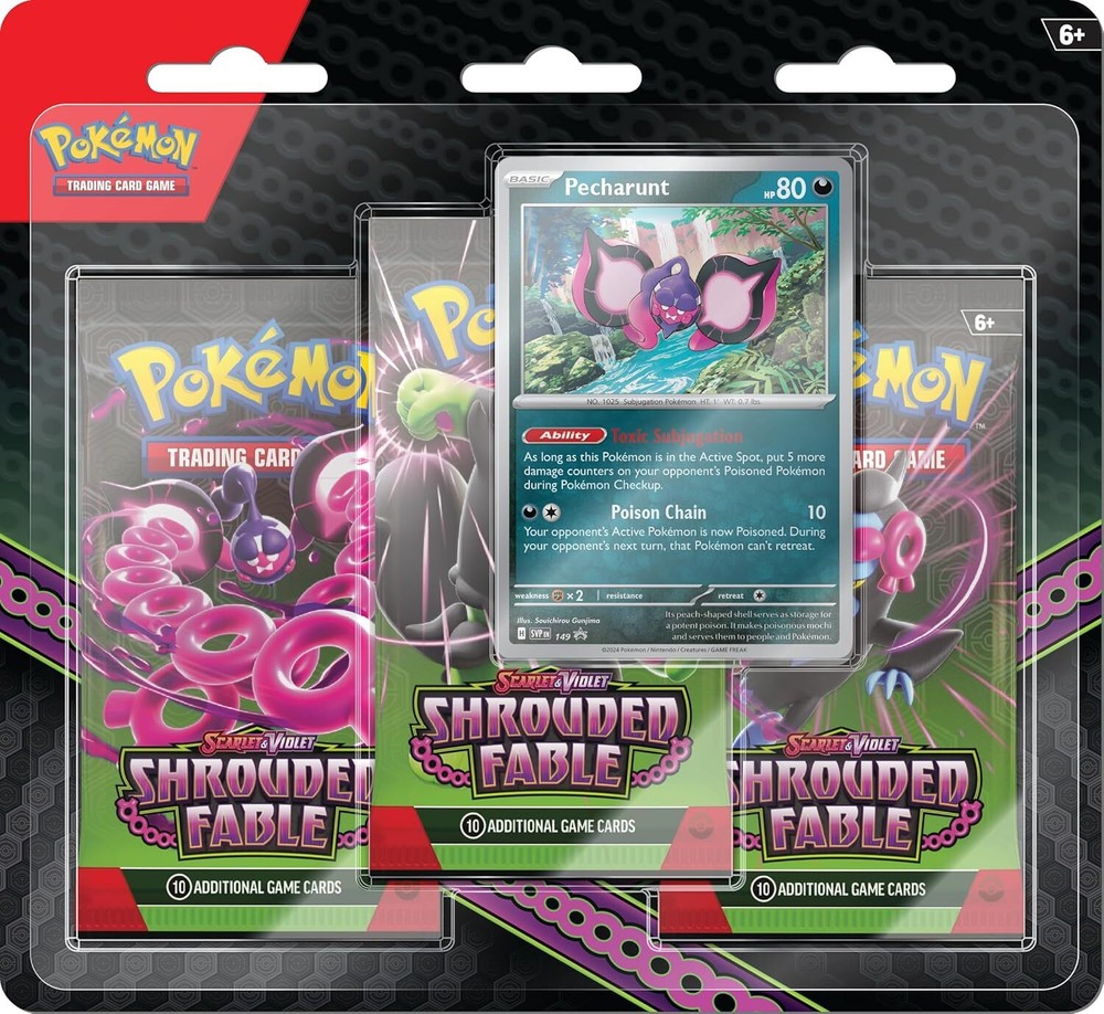 Pokemon TCG: Scarlet & Violet - Shrouded Fable Pecharunt 3 Booster Blister Pack