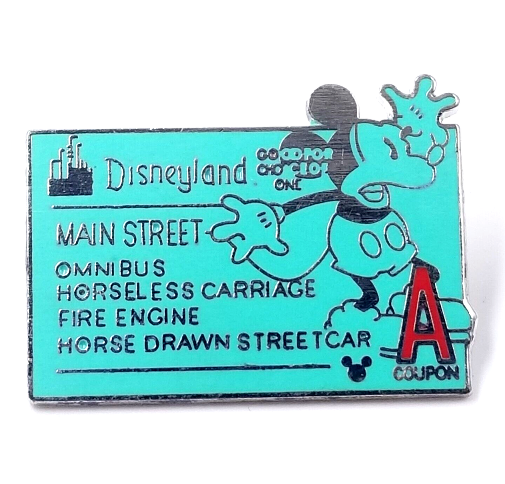 Disneyland Main Street Mickey Coupon Ticket Pin Cast Lanyard Series-image