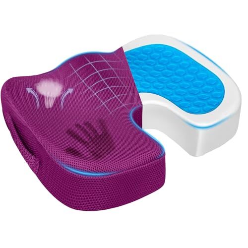 Seat Cushion – Office Chair Cushion – Non-Slip Memory Foam Coccyx Cushion for...