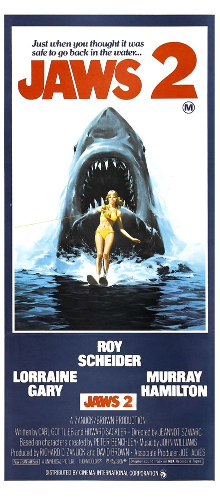 JAWS 2 1978 Australian Daybill poster print 13x30
