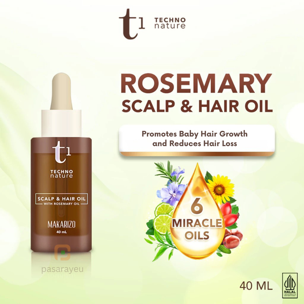 MAKARIZO T1 Rosemary Scalp & Hair Oil 40ml - Growth & Anti Hair Fall Care