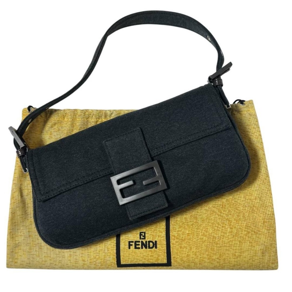 FENDI Gray Canvas Shoulder Bag Authentic G06263809