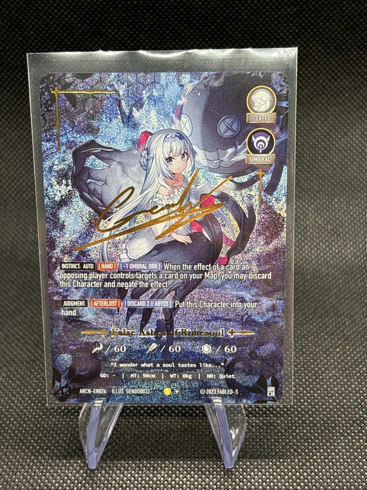 Fabled Sagas TCG Archnotes Kickstarter False Ashes Of Rimesoul Script Auto Foil