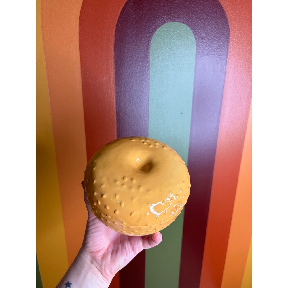 Vintage 1995 MSR Imports ceramic cream cheese bagel holder keeper