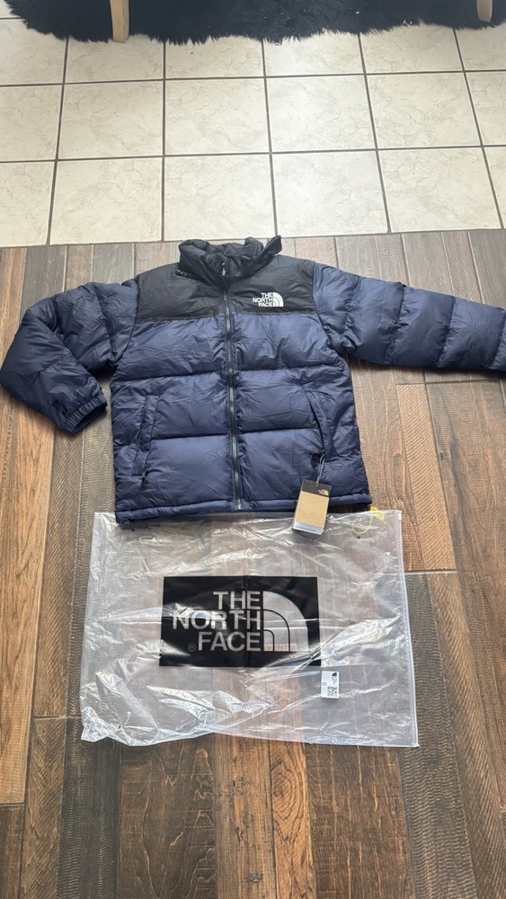 The North Face Heavyweight Quilted Down Puffer Jacket Black Navy Men's 700 Zip