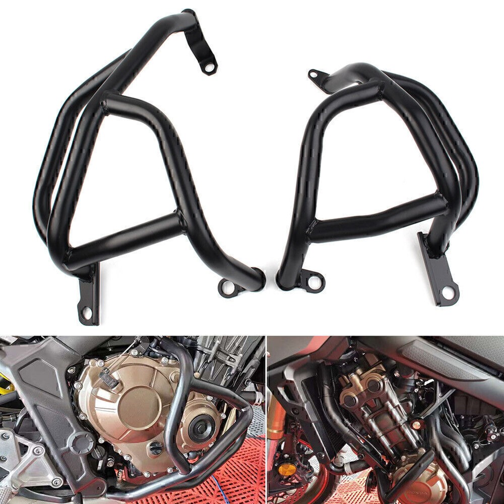 Black Highway Engine Guard Crash Bar Protection Bumper For Honda CB650R 2019-21