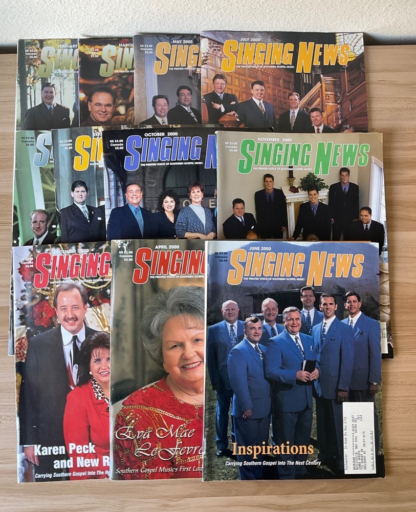 Singing News Southern Gospel Magazines 2000,  Lot of 11  Rare