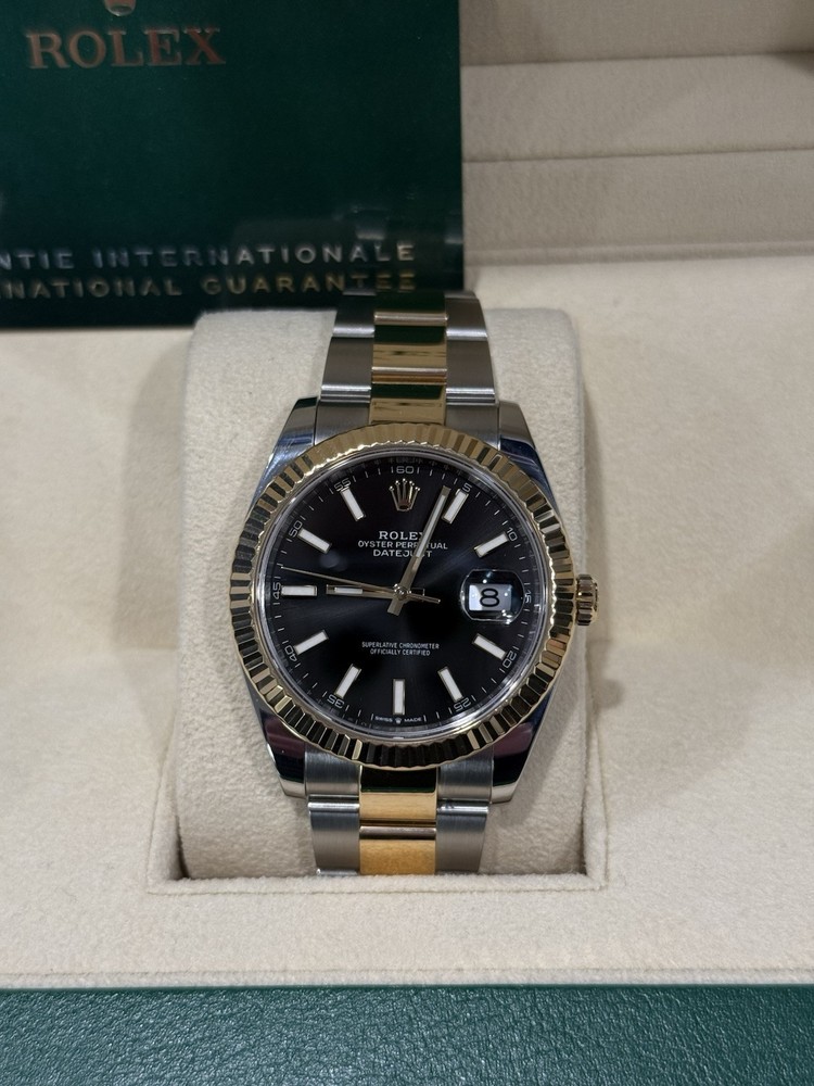 Rolex Datejust 41mm Two-Tone Black Dial Oyster Bracelet Full Set 2023 Ref 126333