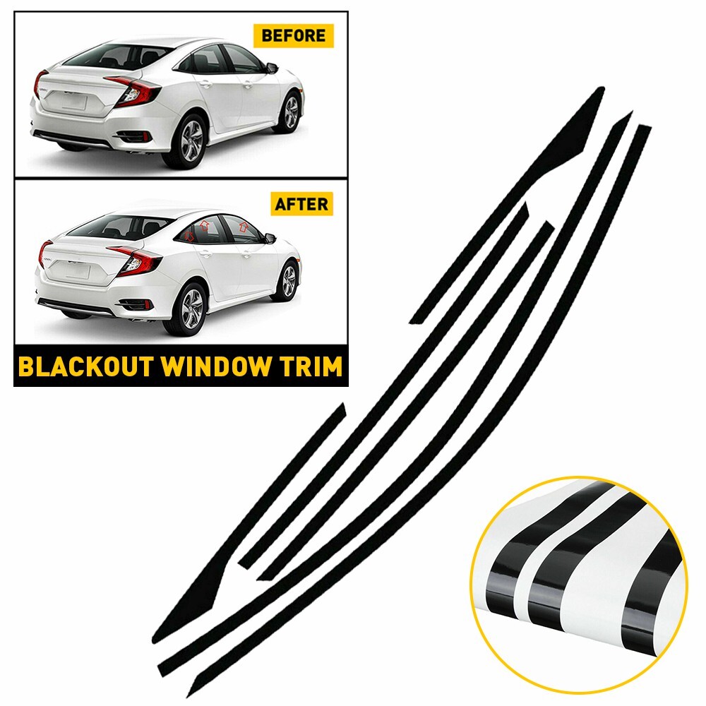 US Chrome Delete Blackout Window For 2016-2021 Honda Civic Sedan Car Accessories