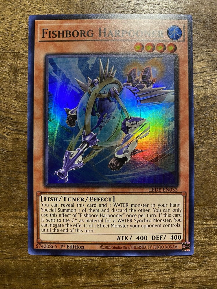 Yu-Gi-Oh! Fishborg Harpooner LEDE-EN032 - 1st Edition - Super Rare - Near Mint!