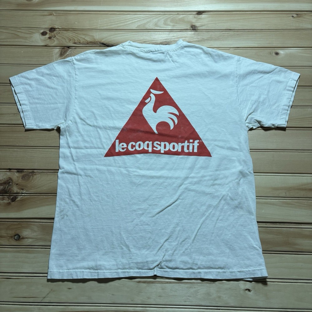 Vintage 90s Le Coq Sportif  Soccer Made in USA Distressed Shirt Size Large