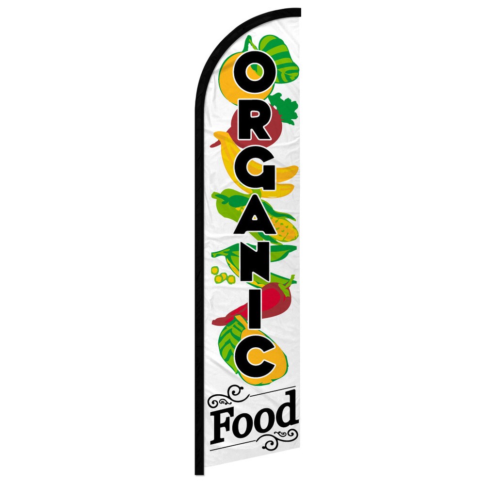 Organic Windless Swooper Flag for Local Grown Produce – Eco-Friendly Farm Market Sign for Fresh, Sustainable Harvests