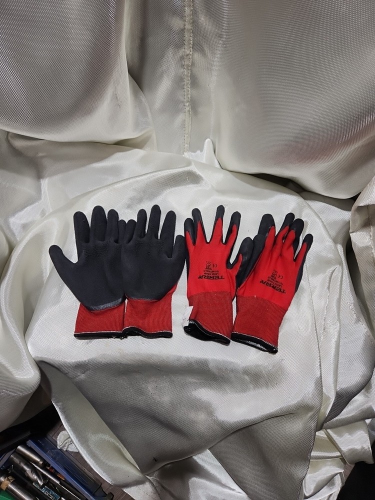 Terra latex foam work gloves 2 pairs non-slip durable grip
