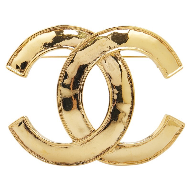 Chanel Coco Mark Brooch Gold Plated CC Logo 14579 Vintage
