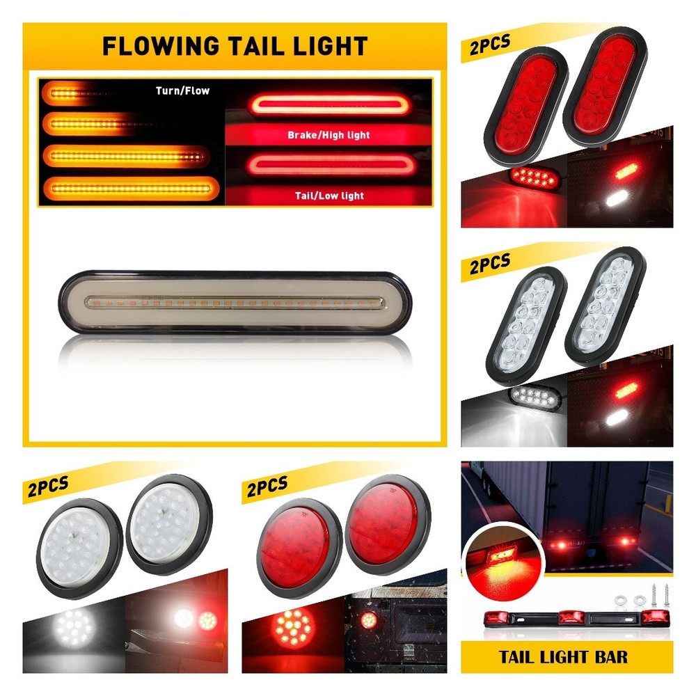 Red/White/Amber LED ID Bar Light Truck Boat Trailer Marker Clearance Light ABS M