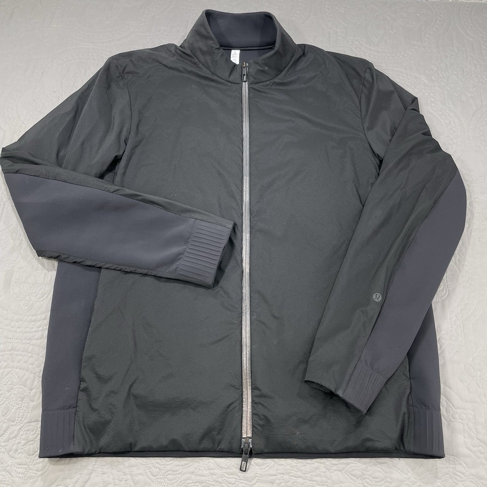 Lululemon Shell Stopper Bomber Jacket Full Zip Mens XL Black Performance Tech