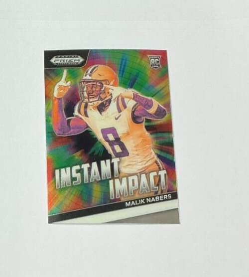 2024 Panini Prizm Draft Picks Instant Impact Malik Nabers Giants Rookie Card  